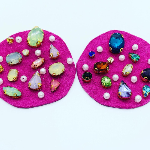 個性的 イヤリング ピアス ビジュー 大きめ 派手 キラキラ イヤリング