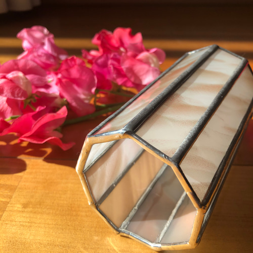 アンティークガラスの花瓶☆ステンドグラス 花瓶 一輪挿し・花瓶・花器