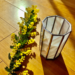 アンティークガラスの花瓶★ステンドグラス花瓶 5枚目の画像