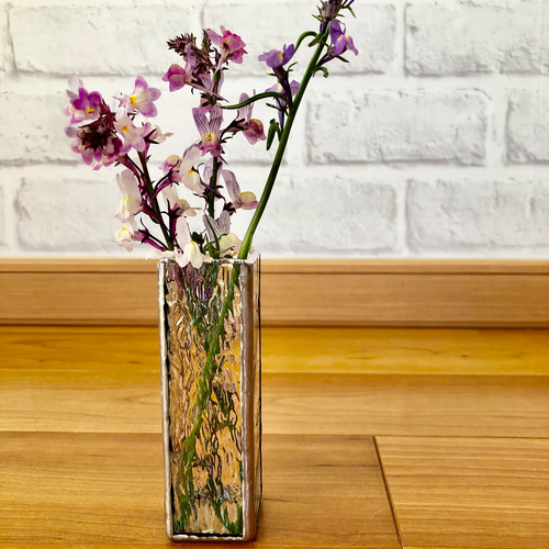 ステンドグラス　一輪挿し ステンドグラス一輪挿し/ブルー」花器 花瓶 | iichi 日々の
