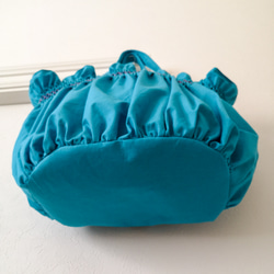 【大容量】スモッキング刺繍の大きなトートバッグ ｰCARRYiN turquoise ｰ 5枚目の画像