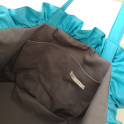 【大容量】スモッキング刺繍の大きなトートバッグ ｰCARRYiN turquoise ｰ 8枚目の画像