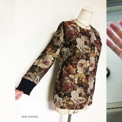 【1点もの・デザイン画付き】ゴブラン織りノーカラーソフトジャケット（KOJI TOYODA） 4枚目の画像