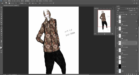 【1点もの・デザイン画付き】ゴブラン織りノーカラーソフトジャケット（KOJI TOYODA） 6枚目の画像