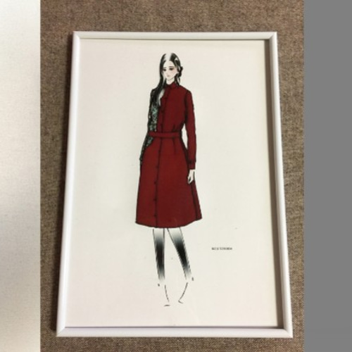 1点もの・デザイン画付き】ベルト付きゴブラン織りアシメトリ切り替え  