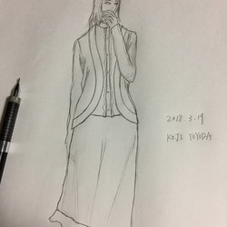 【1点もの・デザイン画付き】ゴブラン織りアシメトリースカート（KOJI TOYODA） 5枚目の画像