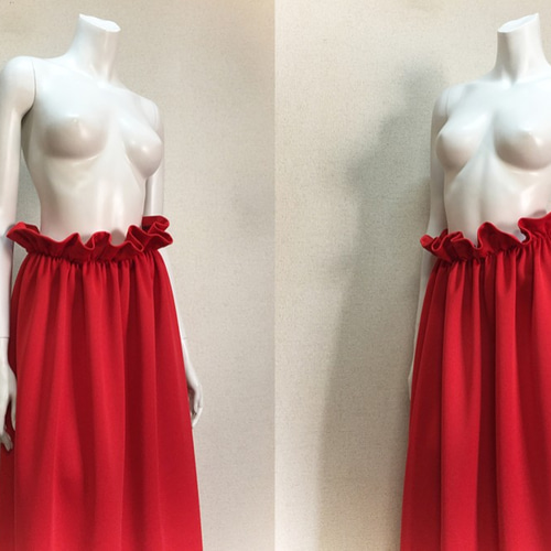 1点もの・デザイン画付き】ハイウエストシャーリングゆったりロング  