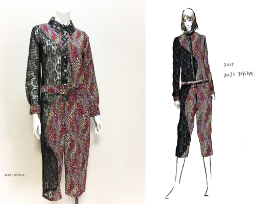 美品　NEVERMIND 和柄つなぎ　カーキ 24時間限定 FLASH SALE】フラワー柄クルーネックニット 49AV