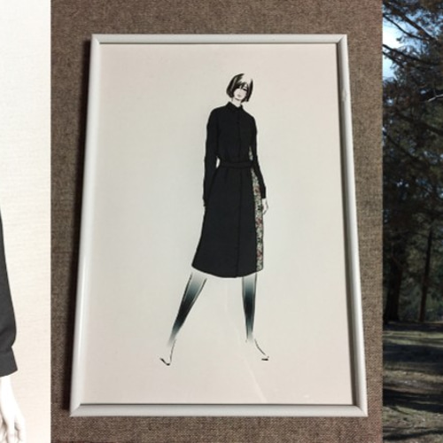 1点もの・デザイン画付き】ベルト付きゴブラン織りアシメトリー 