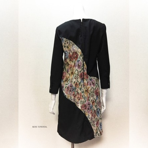 1点もの・デザイン画付き】ゴブラン織り湾曲切り替えワンピース（KOJI  