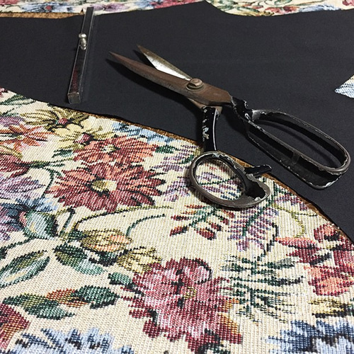 1点もの・デザイン画付き】ゴブラン織り湾曲切り替えワンピース（KOJI  