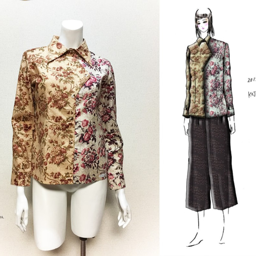 1点もの・デザイン画付き】アシメトリーブラウス（KOJI TOYODA  