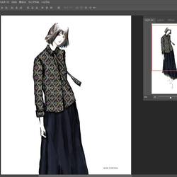 【1点もの・デザイン画付き】ゴブラン織りフリル付きアシメトリーロングスカート（KOJI TOYODA） 7枚目の画像