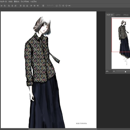 1点もの・デザイン画付き】ゴブラン織りフリル付きアシメトリーロング  