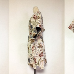 【1点もの・デザイン画付き】着物スリーブゴブラン織りワンピース（KOJI TOYODA） 3枚目の画像