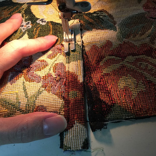 1点もの・デザイン画付き】ゴブラン織りボックスプリーツ切り替え  