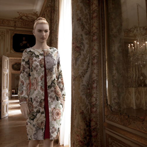 1点もの・デザイン画付き】ゴブラン織りボックスプリーツ切り替え  