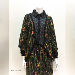 【1点もの・デザイン画付き】和柄カーディガン＆スカートのセット（KOJI TOYODA） 3枚目の画像