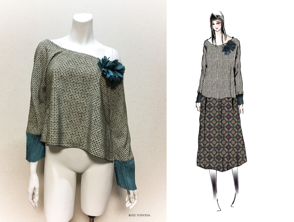 【1点もの・デザイン画付き】首回り幅広プルオーバー（KOJI TOYODA）