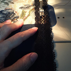 【1点もの・デザイン画付き】ゴブラン織り切り替えベルト付きシャツ型コートワンピース（KOJI TOYODA） 8枚目の画像
