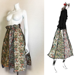 【1点もの・デザイン画付き】ゴブラン織りハイウエスト8枚接ぎスカート（KOJI TOYODA） 1枚目の画像