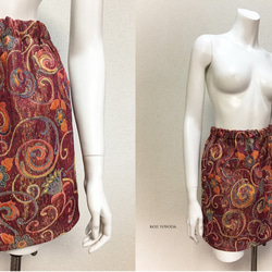 【1点もの・デザイン画付き】ゴブラン織り膝上光沢スカート（KOJI TOYODA） 4枚目の画像