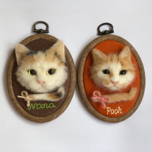 オーダーメイド】羊毛フェルト猫ポートレート《小顔タイプ (顔＋