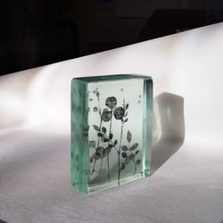 「Botanical Cube/Wild Flowers」ガラス　植物標本　ペーパーウェイト 3枚目の画像