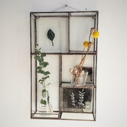 「Botanical Box/Leaf」ガラス　壁掛けパネル　花器 1枚目の画像