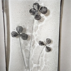 「Botanical Card/クローバー」ガラス　植物標本　オーナメント 3枚目の画像