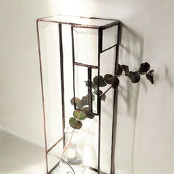 「Botanical Box-b」　ガラス花器　壁掛け　卓上 4枚目の画像