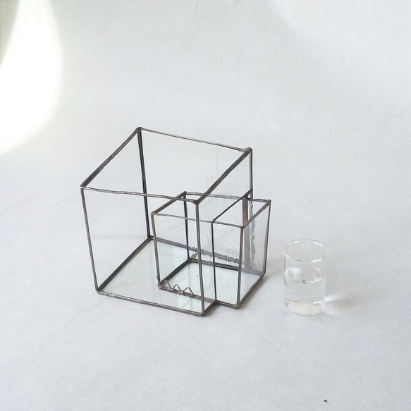 「Botanical Box/お札立て」　ガラス　卓上　インテリア 5枚目の画像