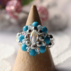 傘マーカー 水色クラゲ✕シルバー レモンの花チャーム付き