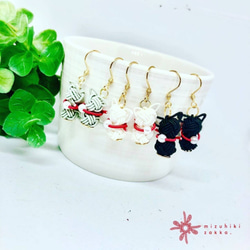猫ちゃん×水引ハロウィン ピアスorイヤリング♡*ご縁を結ぶ水引