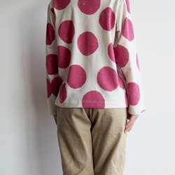 長袖Tシャツ 大きなみずたま模様（ピンク） 8枚目の画像
