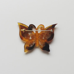 【ヴィンテージリメイク】べっ甲螺鈿ブローチ　butterfly 5枚目の画像