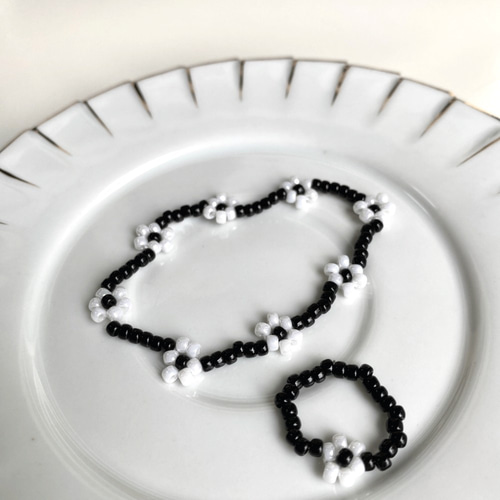 韓国で大人気♡* ビーズブレスレット&リング ビーズバングル 韓国アクセサリー ビーズアクセサリー リング ブレスレット 3点