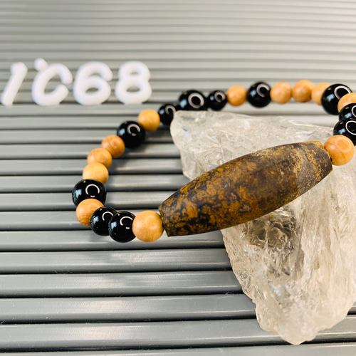 宇宙磁場を持つ天珠☆豪天珠☆ 九眼頁岩石☆ ブレスレット roku 通販 