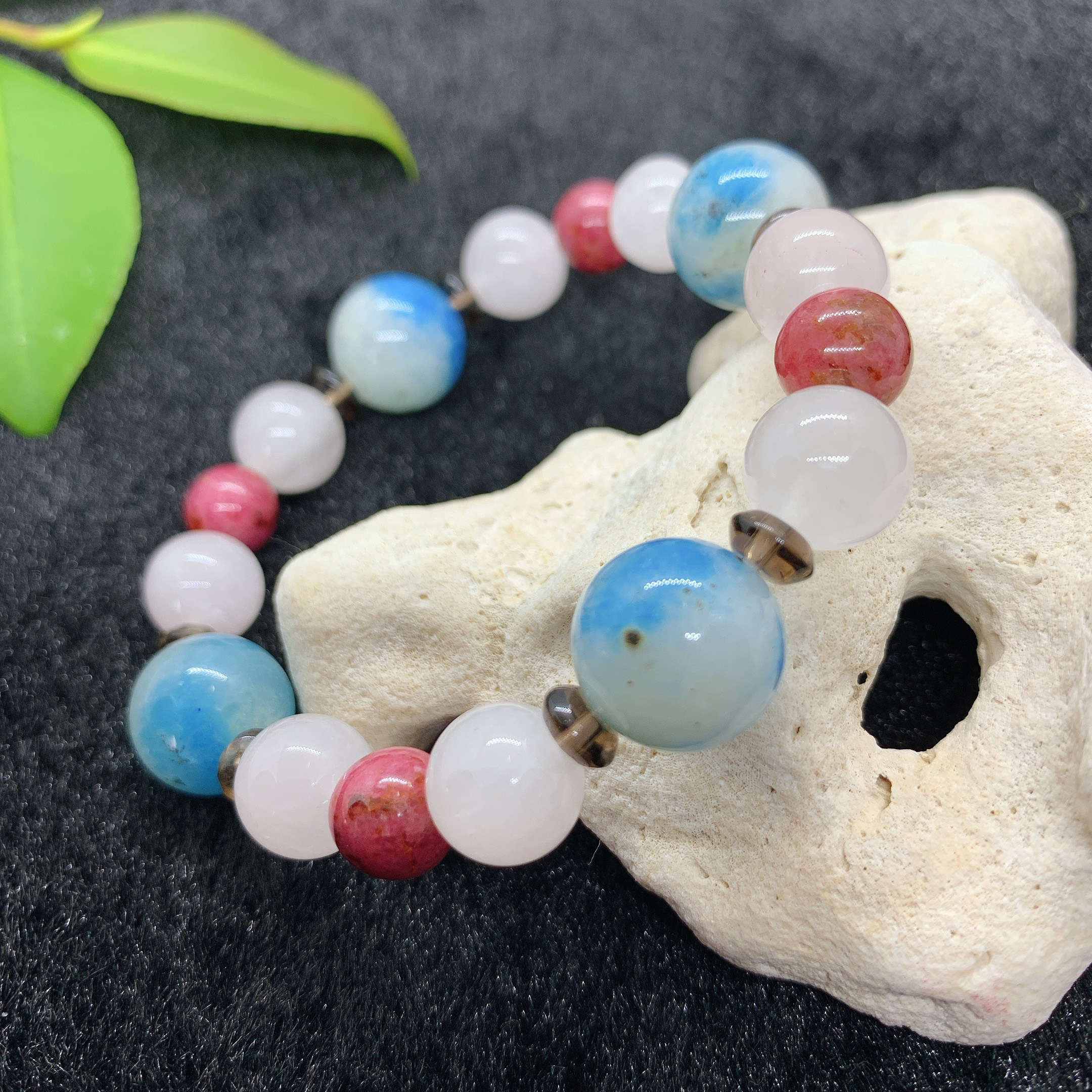 希少石☆ グラノブラスチック・ブルーラインクォーツ☆ロードナイト☆ローズクォーツ