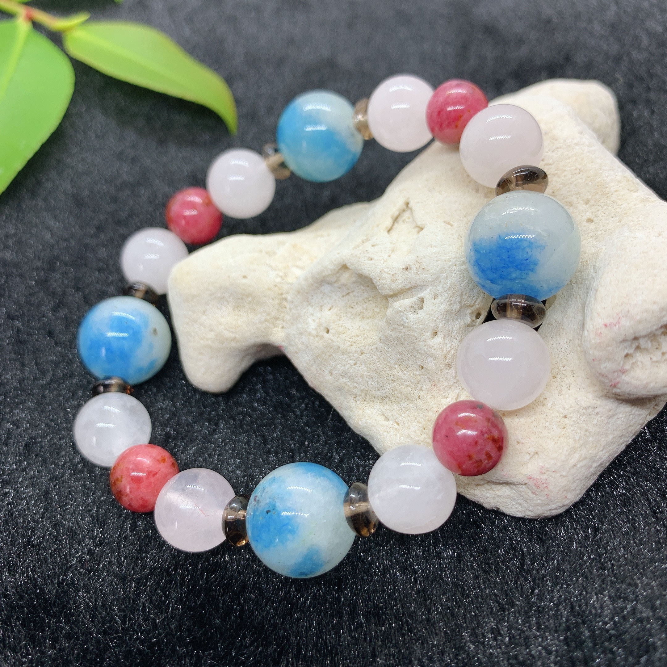 希少石☆ グラノブラスチック・ブルーラインクォーツ☆ロードナイト☆ローズクォーツ