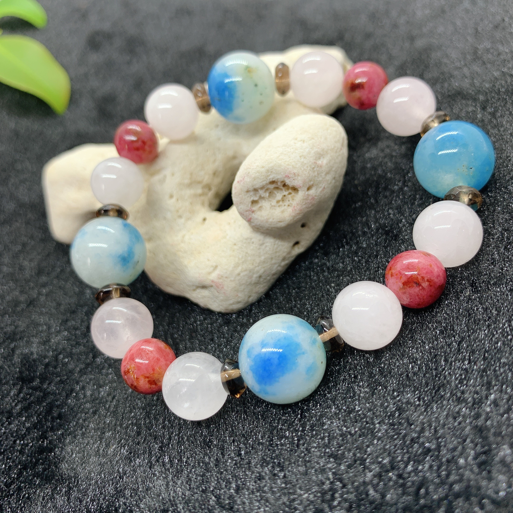 希少石☆ グラノブラスチック・ブルーラインクォーツ☆ロードナイト☆ローズクォーツ