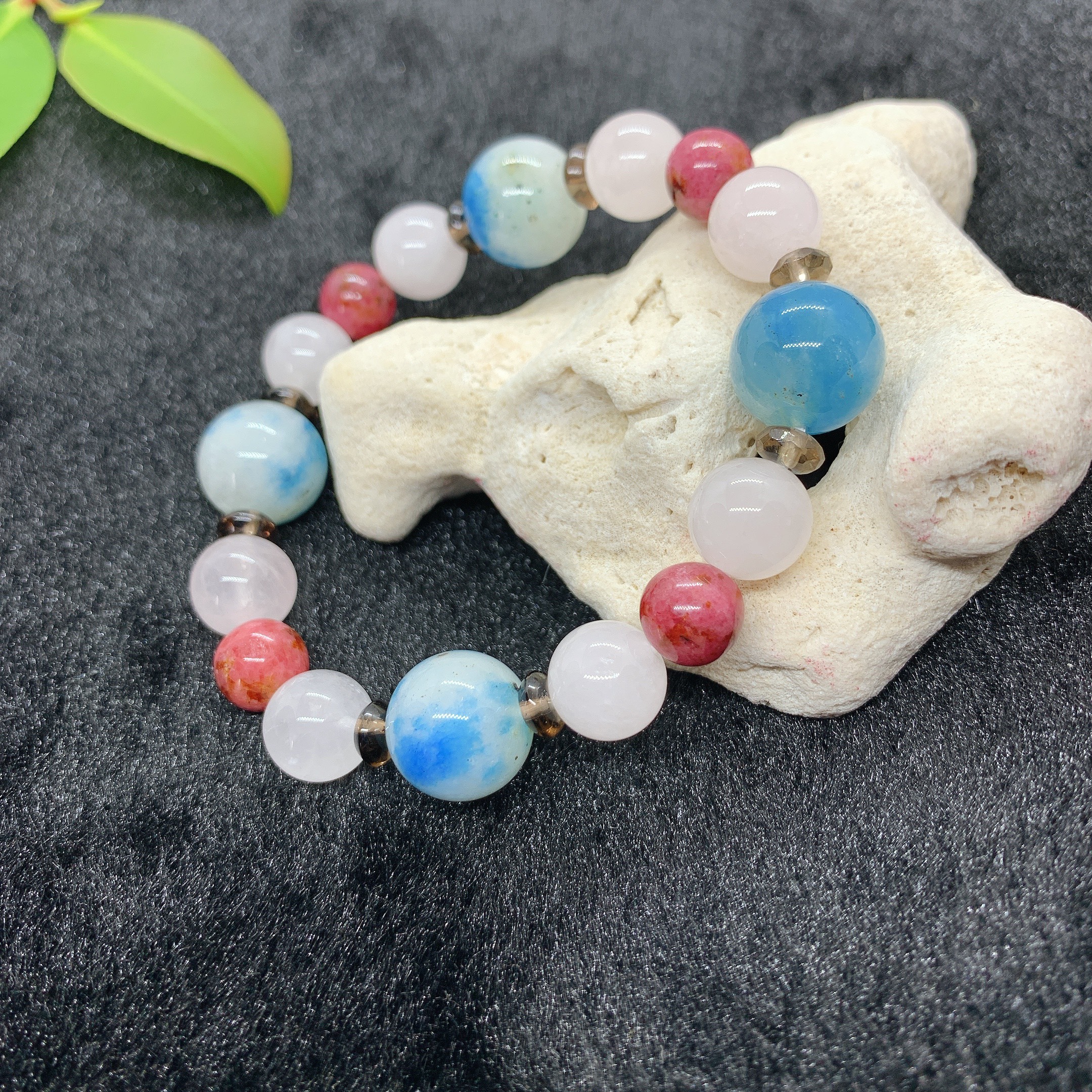 希少石☆ グラノブラスチック・ブルーラインクォーツ☆ロードナイト☆ローズクォーツ