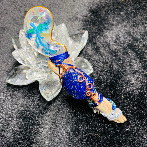 魔法の杖☆青い鳥☆天然石ワンド その他アート roku 通販 9461387