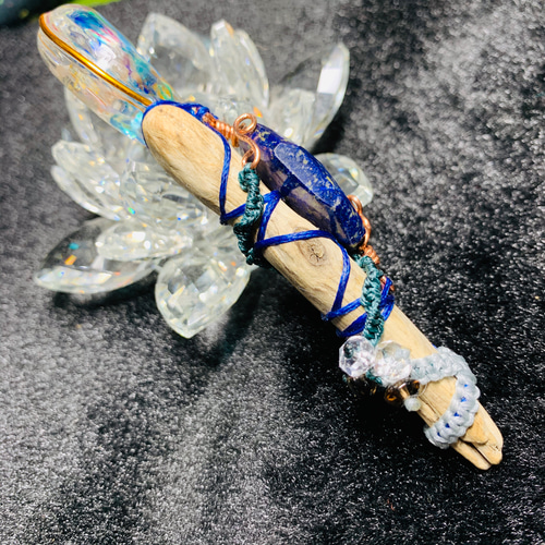 魔法の杖☆青い鳥☆天然石ワンド その他アート roku 通販 9461387