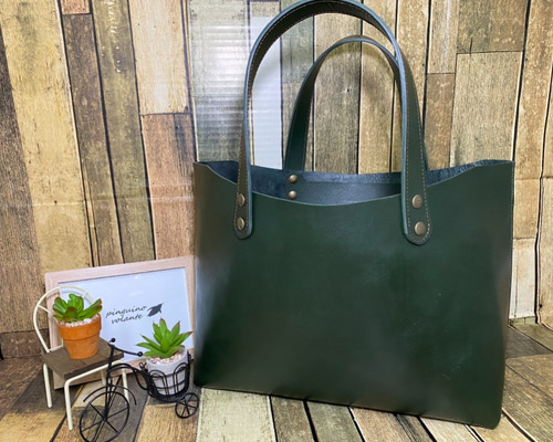 希少 オロビアンコ L'articolo 本革 レザー トートバッグ A4収納 nil】レザー 縦型トート バッグ(M) 金箔 箔押しロゴ入り A4収納