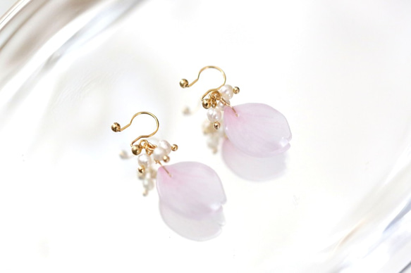 ひとひらの桜 イヤリング・ピアス イヤリング・ノンホールピアス