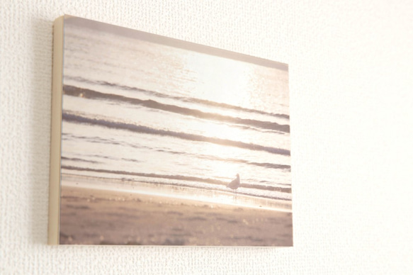 和紙と木のインテリアフォトパネル / 夕暮れの海辺 2枚目の画像