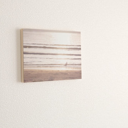 和紙と木のインテリアフォトパネル / 夕暮れの海辺 5枚目の画像