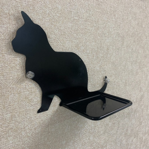 猫型シルエットシェルフ 猫の日 #にゃんこ 棚 アイアン 賃貸OK