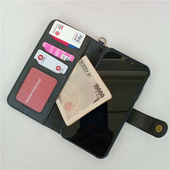 iphone12 /iPhoneＸ/ iPhone11/小銭入れ/名刺・カード収納/手帳型スマホケース 5枚目の画像